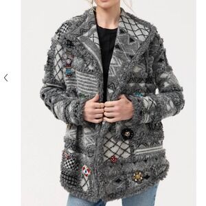 JOHNNY WAS Patchwork Cordelia Jacket Black Embroidered Jacket XS New With Tags